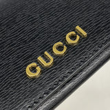 【6ke5170】グッチ カードケース 790101 レザー ブラック ゴールド金具【中古】メンズ レディース ユニセックス
