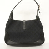 【6ke5175】グッチ ショルダーバッグ GGキャンバス/ジャッキー 001 3306 キャンバス ブラック シルバー金具【中古】レディース