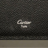【6ke5176】カルティエ 札入れ サントス レザー ブラック ゴールド/シルバー金具【中古】メンズ