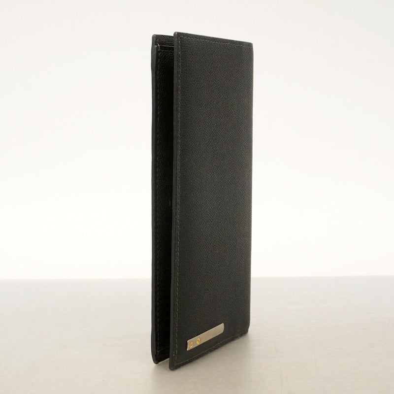 【6ke5176】カルティエ 札入れ サントス レザー ブラック ゴールド/シルバー金具【中古】メンズ