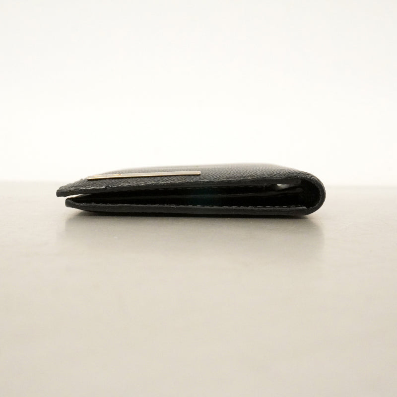 【6ke5176】カルティエ 札入れ サントス レザー ブラック ゴールド/シルバー金具【中古】メンズ