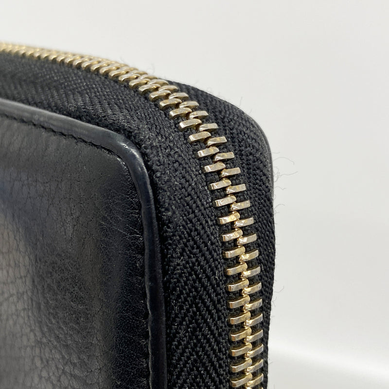 【6ke5190】グッチ 長財布 ソーホー 308004 レザー ブラック シャンパンゴールド金具【中古】レディース