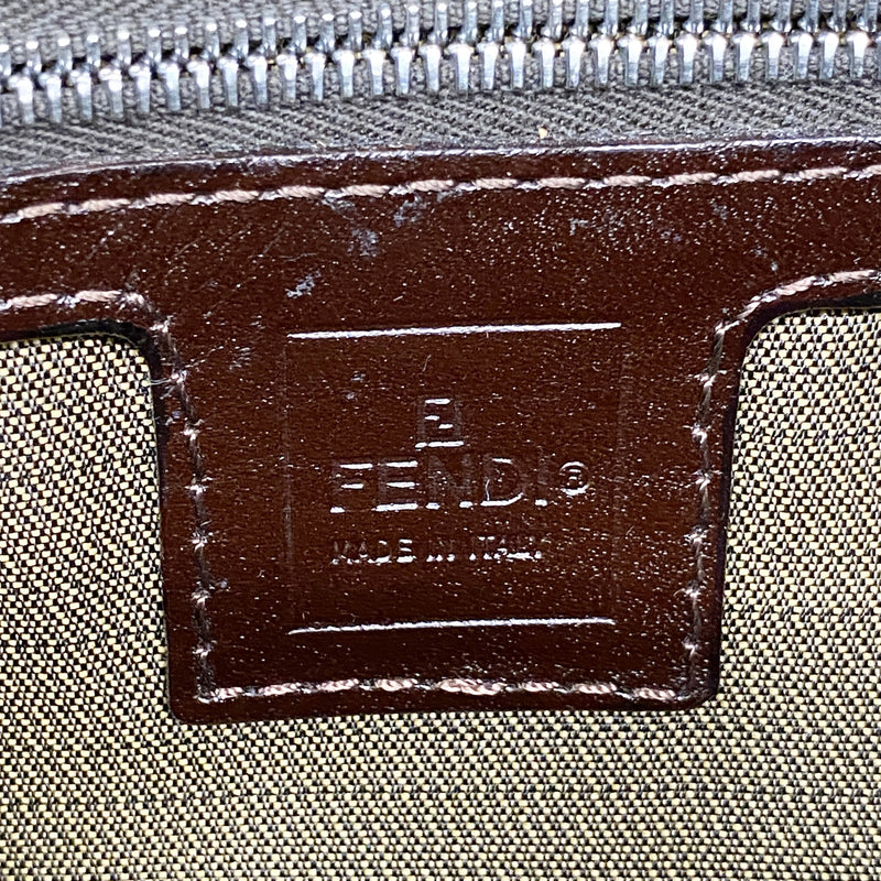 【6ke5191】フェンディ ハンドバッグ ズッカ ナイロンキャンバス ブラウン シルバー金具【中古】レディース