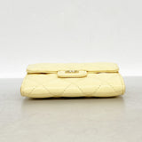 【6ke5193】シャネル ショルダーウォレット マトラッセ チェーンショルダー ラムスキン クリーム ゴールド金具【中古】レディース