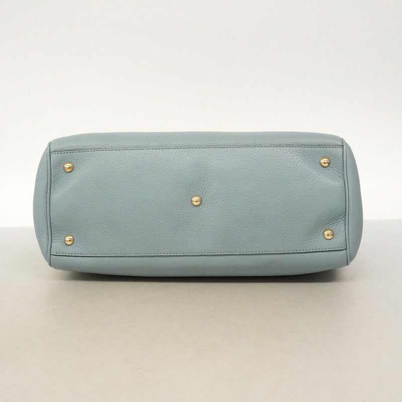 【6ke5196】グッチ ハンドバッグ バンブー 323660 レザー ブルー ゴールド金具 2wayバッグ【中古】レディース