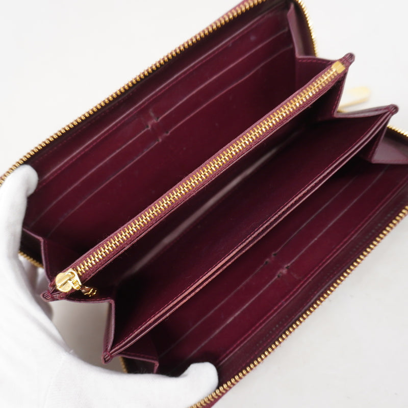 【6ke5213】ルイヴィトン 長財布 ヴェルニ ジッピーウォレット M91536 ルージュフォーヴィスト【中古】レディース