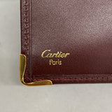 【6ke5235】カルティエ 財布 マスト レザー ボルドー ゴールド金具【中古】メンズ