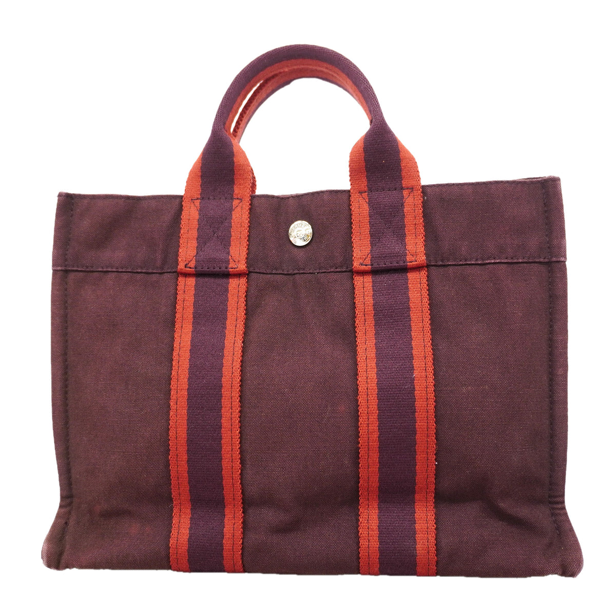 【6ke5245】エルメス トートバッグ フールトゥPM キャンバス ボルドー シルバー金具【中古】レディース