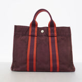 【6ke5245】エルメス トートバッグ フールトゥPM キャンバス ボルドー シルバー金具【中古】レディース
