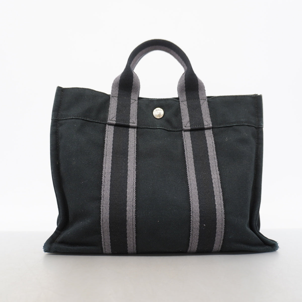 【6ke5246】エルメス トートバッグ フールトゥPM キャンバス ブラック シルバー金具【中古】レディース