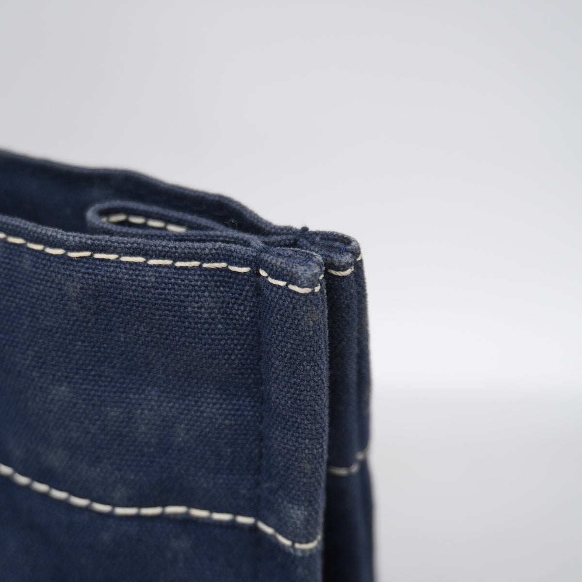 【6ke5248】エルメス トートバッグ ドーヴィルMM キャンバス ネイビー シルバー金具【中古】レディース
