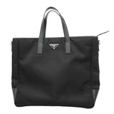 【6ke5249】プラダ トートバッグ ナイロン ブラック シルバー金具【中古】メンズ