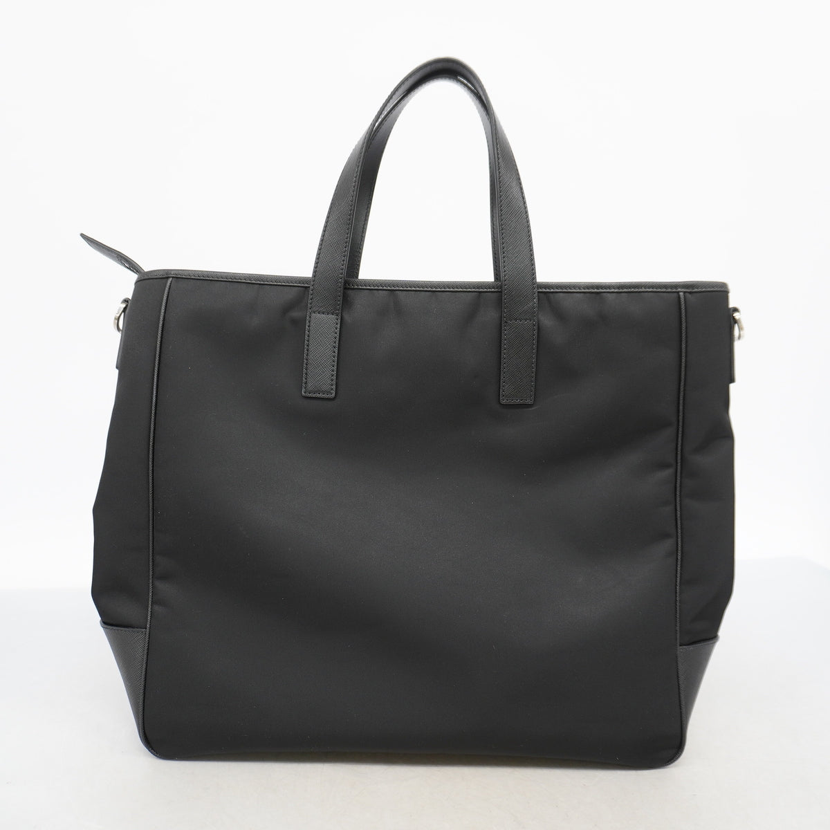 【6ke5249】プラダ トートバッグ ナイロン ブラック シルバー金具【中古】メンズ