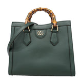 【6ke5255】グッチ トートバッグ バンブー ダイアナ 853226 レザー グリーン シャンパンゴールド金具 2wayバッグ【中古】レディース