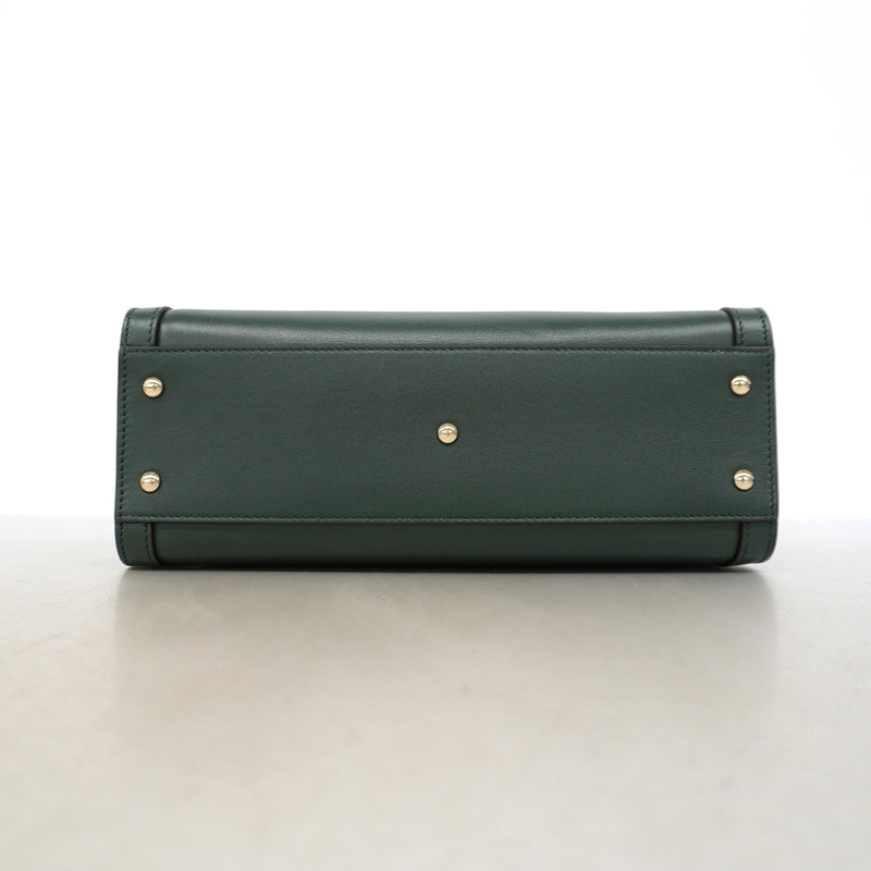 【6ke5255】グッチ トートバッグ バンブー ダイアナ 853226 レザー グリーン シャンパンゴールド金具 2wayバッグ【中古】レディース
