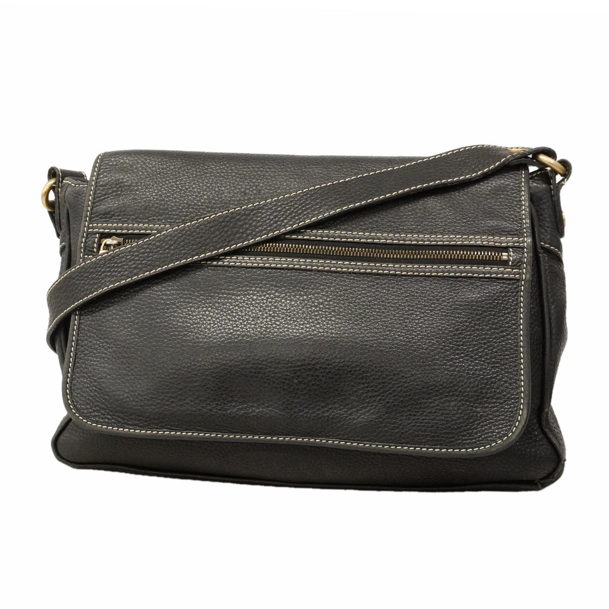 【6ke5257】セリーヌ ショルダーバッグ レザー ブラック ゴールド金具【中古】レディース