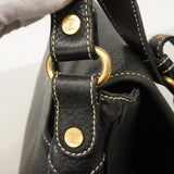 【6ke5257】セリーヌ ショルダーバッグ レザー ブラック ゴールド金具【中古】レディース