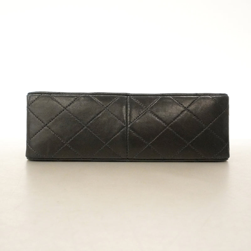 【6ke5259】シャネル ショルダーバッグ ミニマトラッセ チェーンショルダー ラムスキン ブラック ゴールド金具【中古】レディース