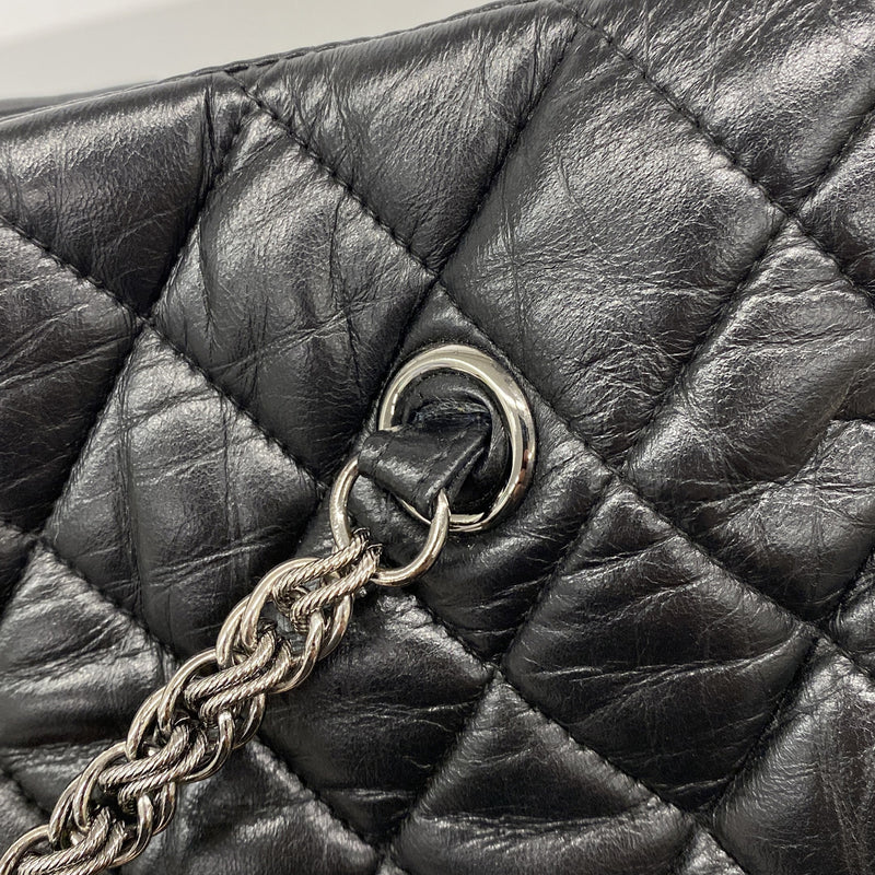 【6ke5275-h】シャネル ショルダーバッグ チェーンショルダー パリモスクワライン レザー ブラック シルバー金具【中古】レディース