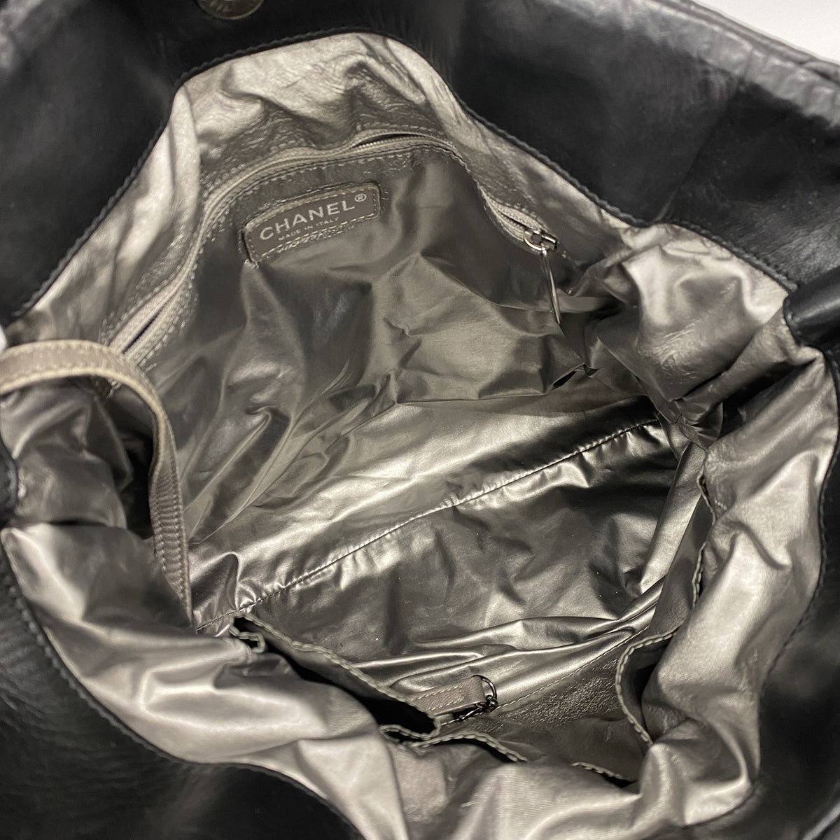 【6ke5275-h】シャネル ショルダーバッグ チェーンショルダー パリモスクワライン レザー ブラック シルバー金具【中古】レディース
