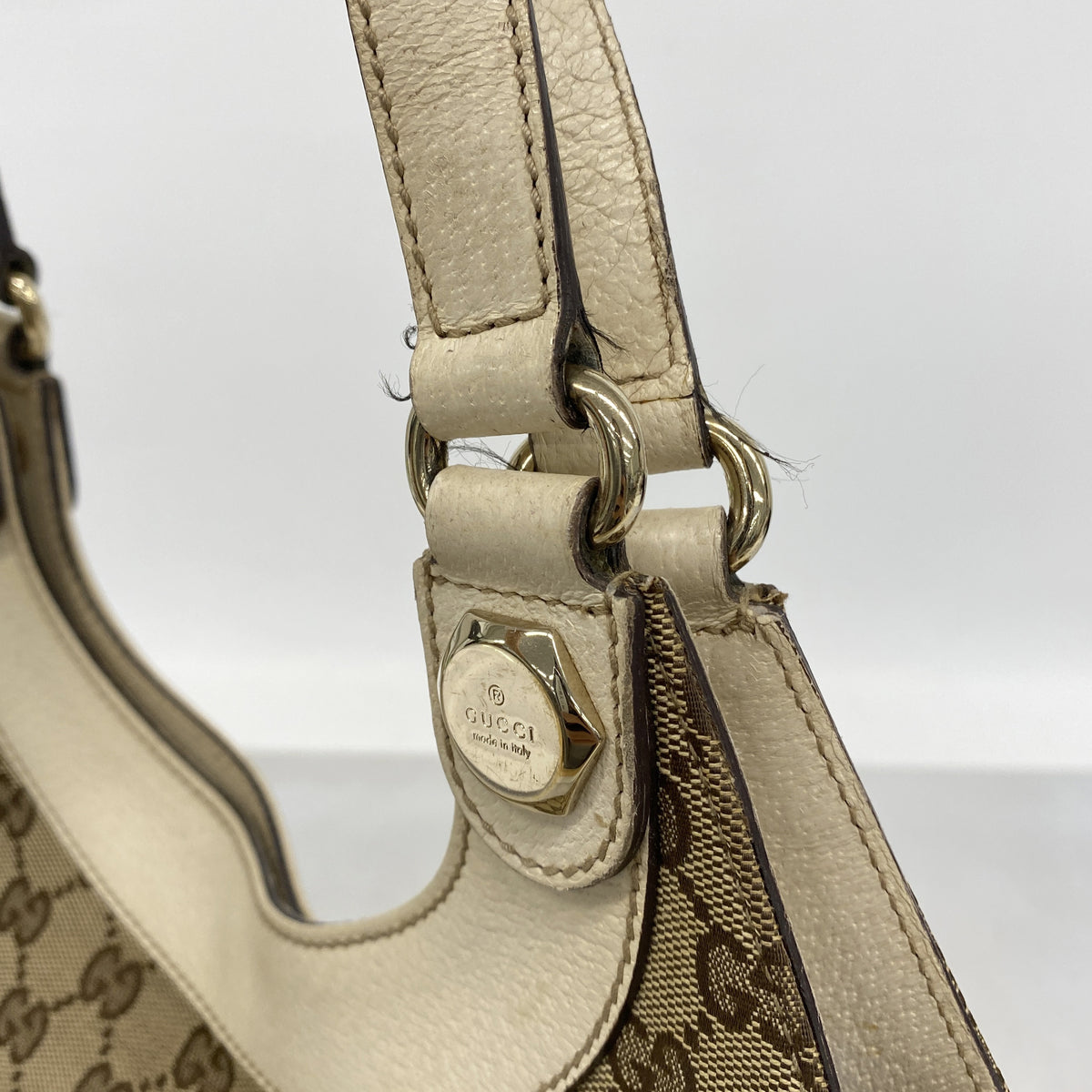 【6ke5284】グッチ ハンドバッグ GGキャンバス 154982 キャンバス ベージュ シャンパンゴールド金具【中古】レディース