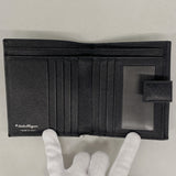 【6ke5286】サルヴァトーレフェラガモ 財布 ヴァラ レザー ブラック シルバー金具【中古】レディース