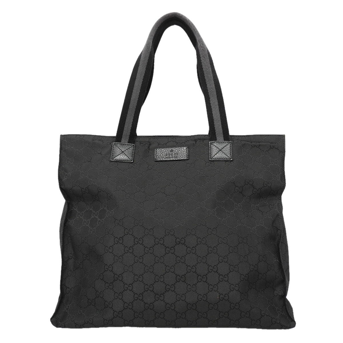 【6ke5289】グッチ トートバッグ GGナイロン 449178 ナイロン ブラック シルバー金具【中古】レディース