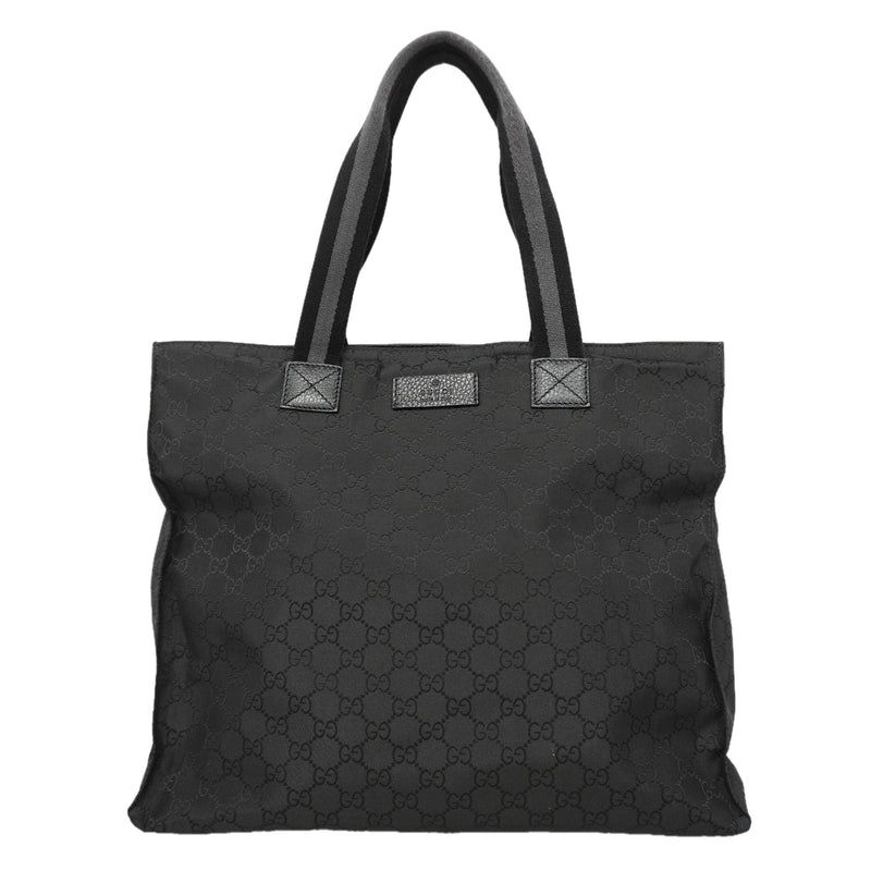 【6ke5289】グッチ トートバッグ GGナイロン 449178 ナイロン ブラック シルバー金具【中古】レディース