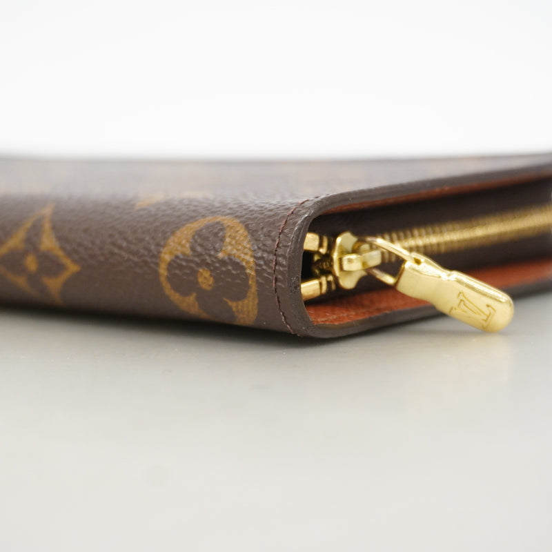 【6ke5296】ルイヴィトン 長財布 モノグラム ポルトモネジップ M61727 ブラウン【中古】レディース