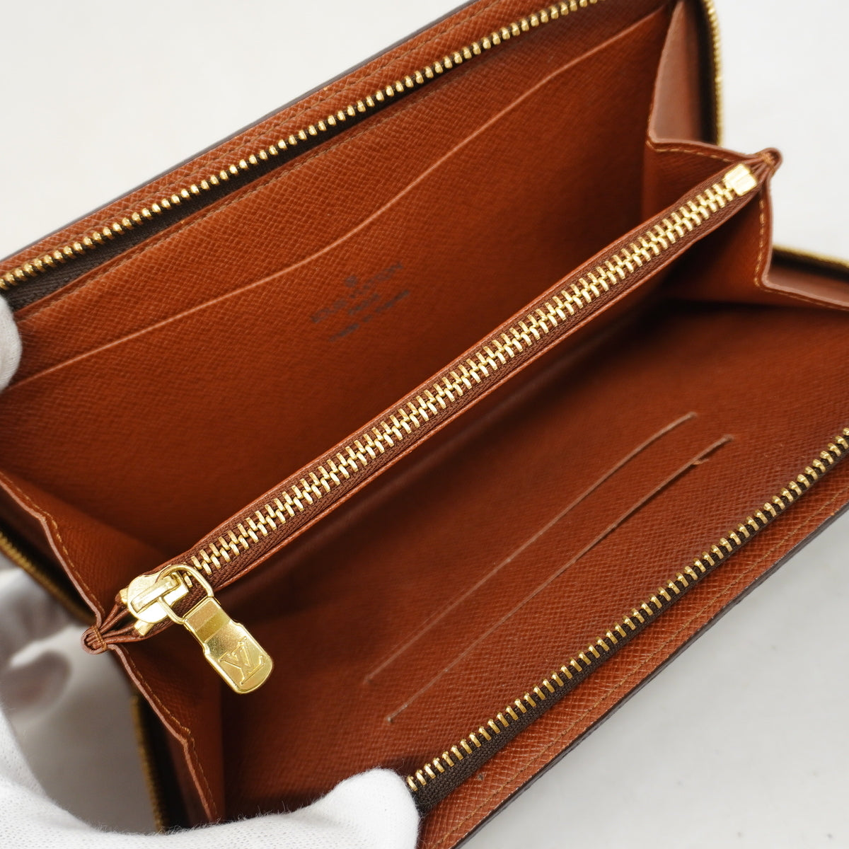 【6ke5296】ルイヴィトン 長財布 モノグラム ポルトモネジップ M61727 ブラウン【中古】レディース