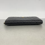 【6ke5307】シャネル 長財布 マトラッセ キャビアスキン ブラック ゴールド金具【中古】レディース