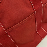 【6ke5308】エルメス トートバッグ ドーヴィルMM キャンバス レッド シルバー金具【中古】レディース