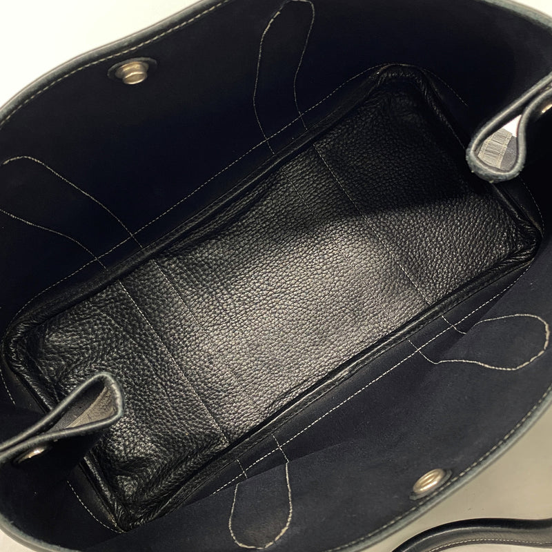 【6ke5319】エルメス トートバッグ ガーデンパーティPM トワルオフィシエ ブラック シルバー金具 □L刻印【中古】レディース