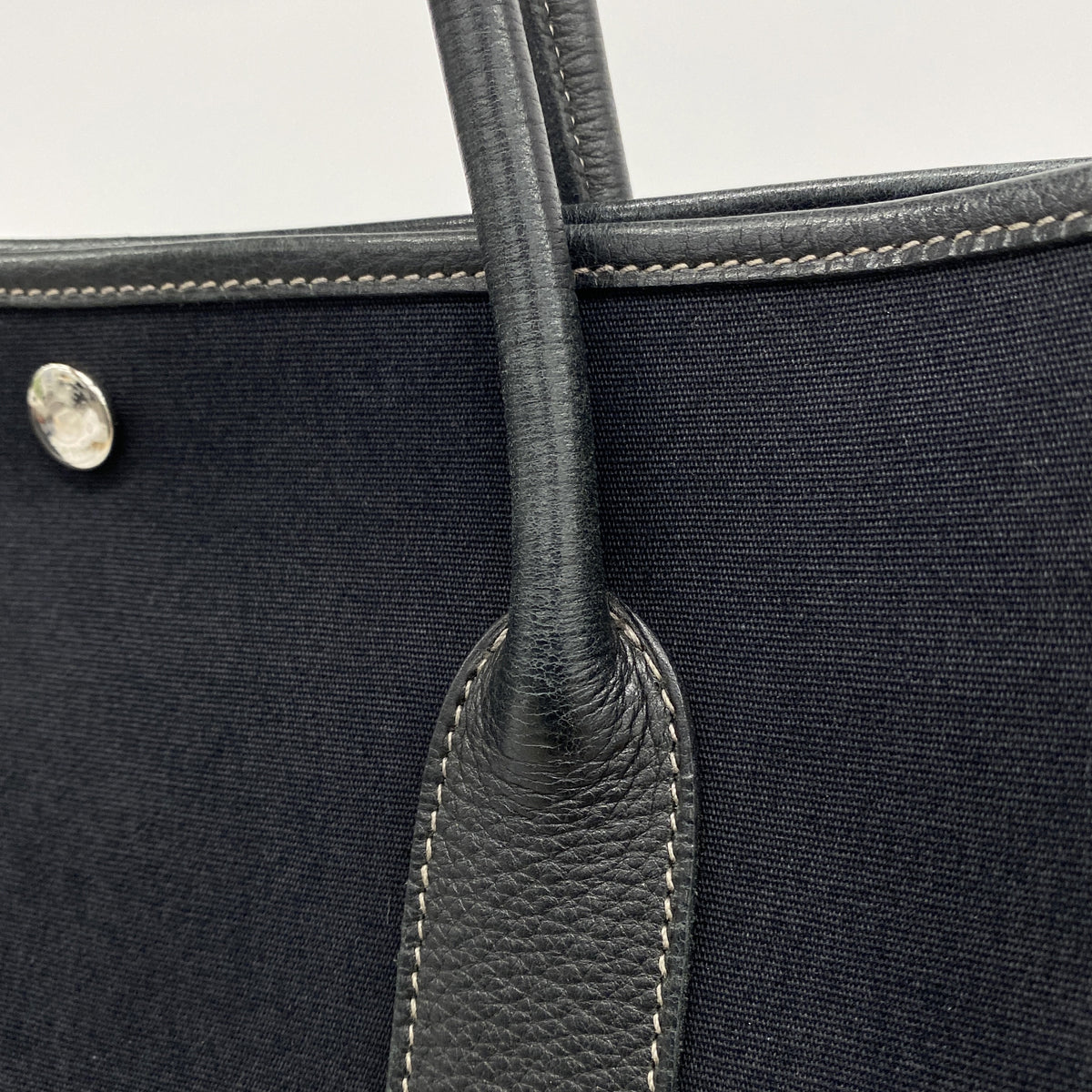 【6ke5319】エルメス トートバッグ ガーデンパーティPM トワルオフィシエ ブラック シルバー金具 □L刻印【中古】レディース