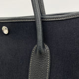 【6ke5319】エルメス トートバッグ ガーデンパーティPM トワルオフィシエ ブラック シルバー金具 □L刻印【中古】レディース
