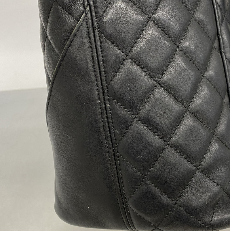 【6ke5327】シャネル トートバッグ カンボン ラムスキン ブラック シルバー金具【中古】レディース