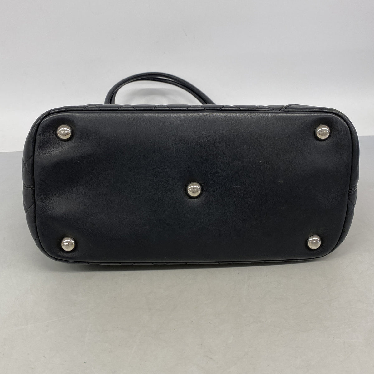 【6ke5327】シャネル トートバッグ カンボン ラムスキン ブラック シルバー金具【中古】レディース