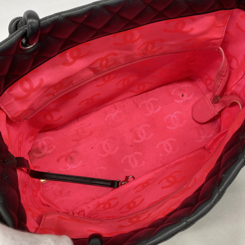 【6ke5327】シャネル トートバッグ カンボン ラムスキン ブラック シルバー金具【中古】レディース