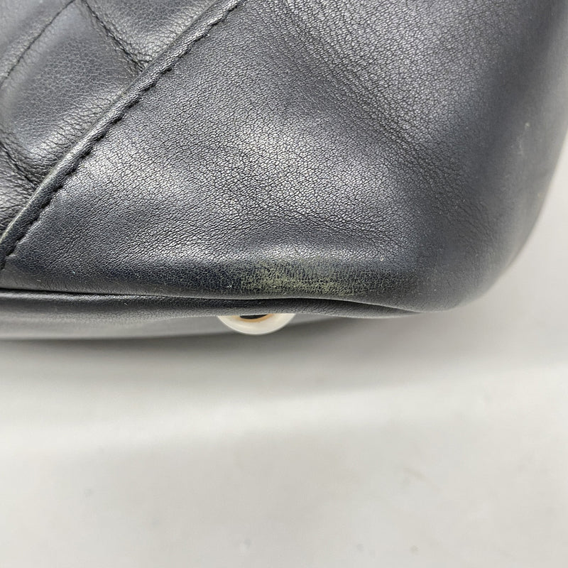 【6ke5327】シャネル トートバッグ カンボン ラムスキン ブラック シルバー金具【中古】レディース