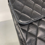 【6ke5328】シャネル ショルダーバッグ デカマトラッセ Wチェーン ラムスキン ブラック ゴールド金具【中古】レディース