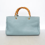 【6ke5339】グッチ ハンドバッグ バンブー 323660 レザー ライトブルー シャンパンゴールド金具【中古】レディース