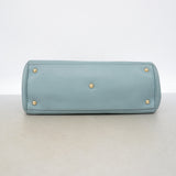 【6ke5339】グッチ ハンドバッグ バンブー 323660 レザー ライトブルー シャンパンゴールド金具【中古】レディース
