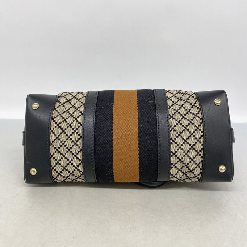 【6ke5357】グッチ ハンドバッグ ディアマンテ 257341 キャンバス ブラック シャンパンゴールド金具 2wayバッグ【中古】レディース
