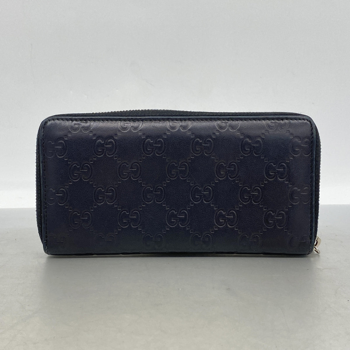 【6ke5358】グッチ 長財布 グッチシマ 233025 レザー ブラック シルバー金具【中古】レディース