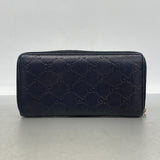 【6ke5358】グッチ 長財布 グッチシマ 233025 レザー ブラック シルバー金具【中古】レディース