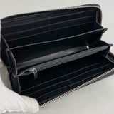 【6ke5358】グッチ 長財布 グッチシマ 233025 レザー ブラック シルバー金具【中古】レディース