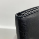 【6ke5359】セリーヌ 三つ折り財布 トリオンフ レザー ブラック ゴールド金具【中古】レディース