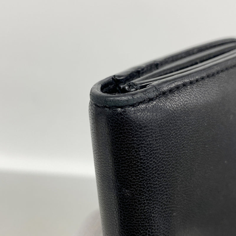 【6ke5359】セリーヌ 三つ折り財布 トリオンフ レザー ブラック ゴールド金具【中古】レディース