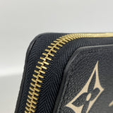 【6ke5363】ルイヴィトン 長財布 モノグラム・アンプラント バイカラー ジッピーウォレット M28794 ブラック ベージュ【中古】レディース