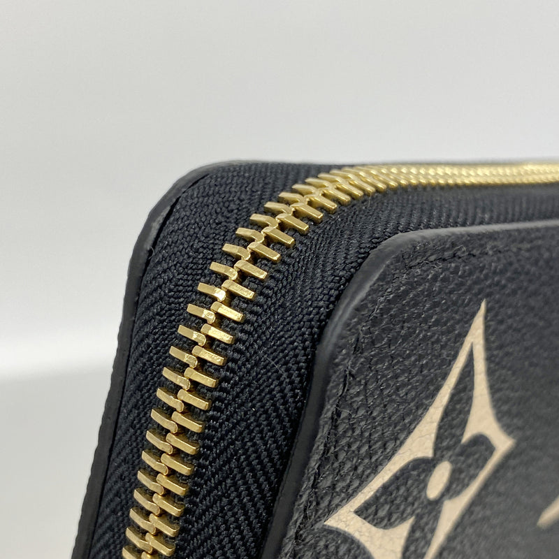 【6ke5363】ルイヴィトン 長財布 モノグラム・アンプラント バイカラー ジッピーウォレット M28794 ブラック ベージュ【中古】レディース